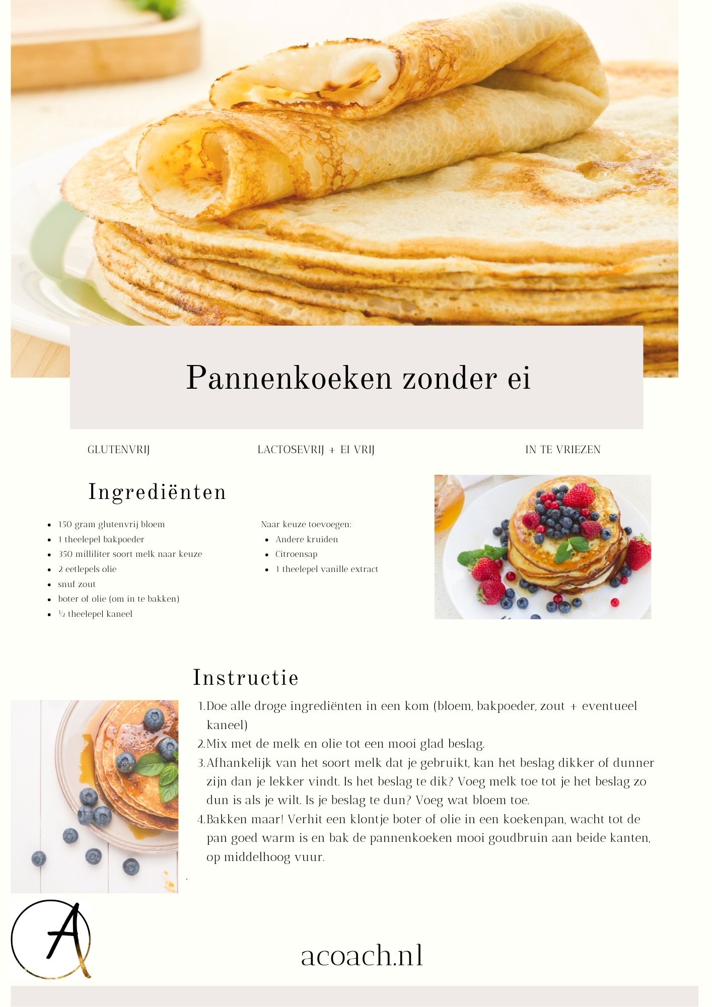 pannenkoeken zonder ei recept